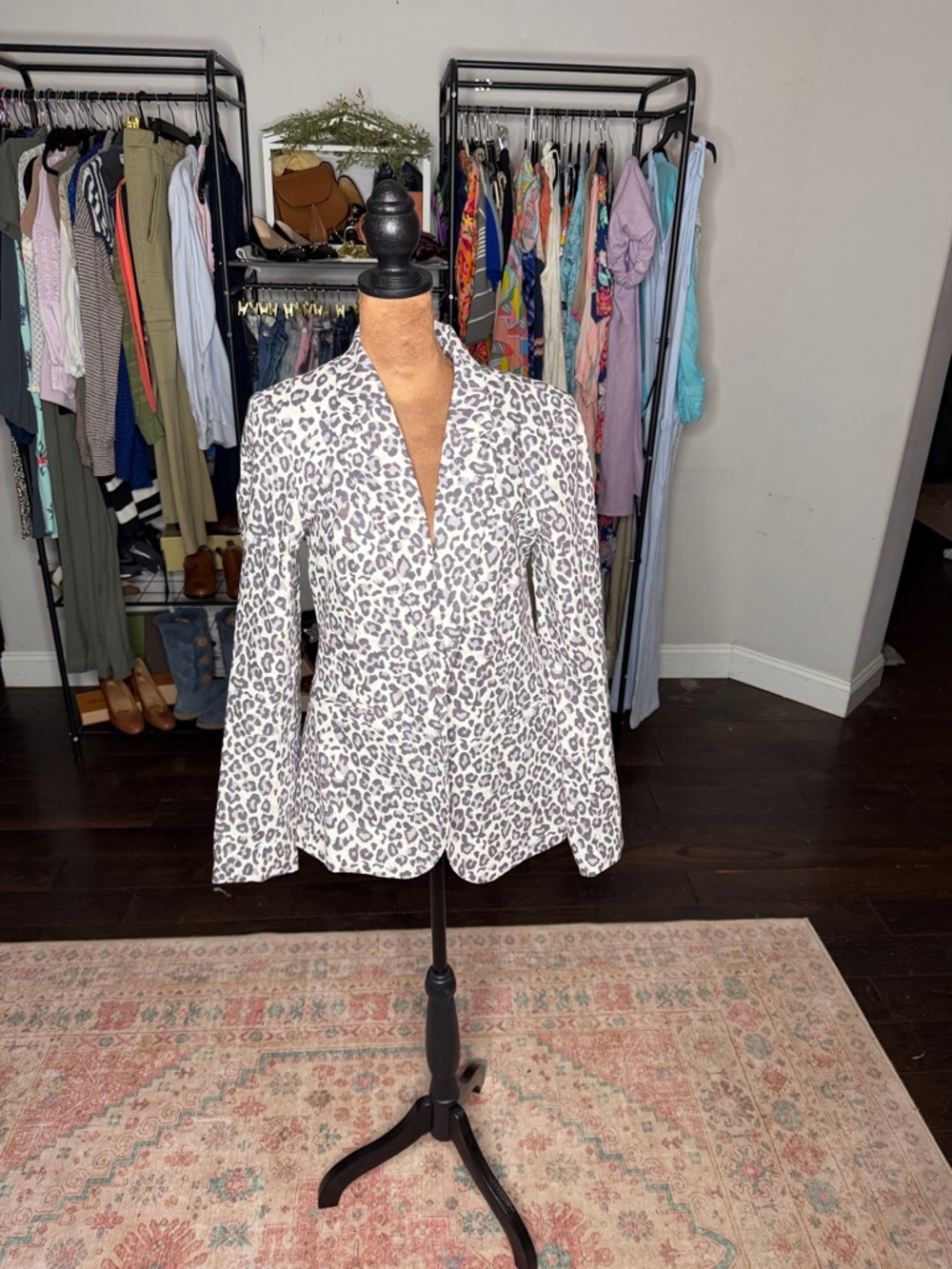 Rachel Zoe Leopard Print Blazer in Brown and Cream